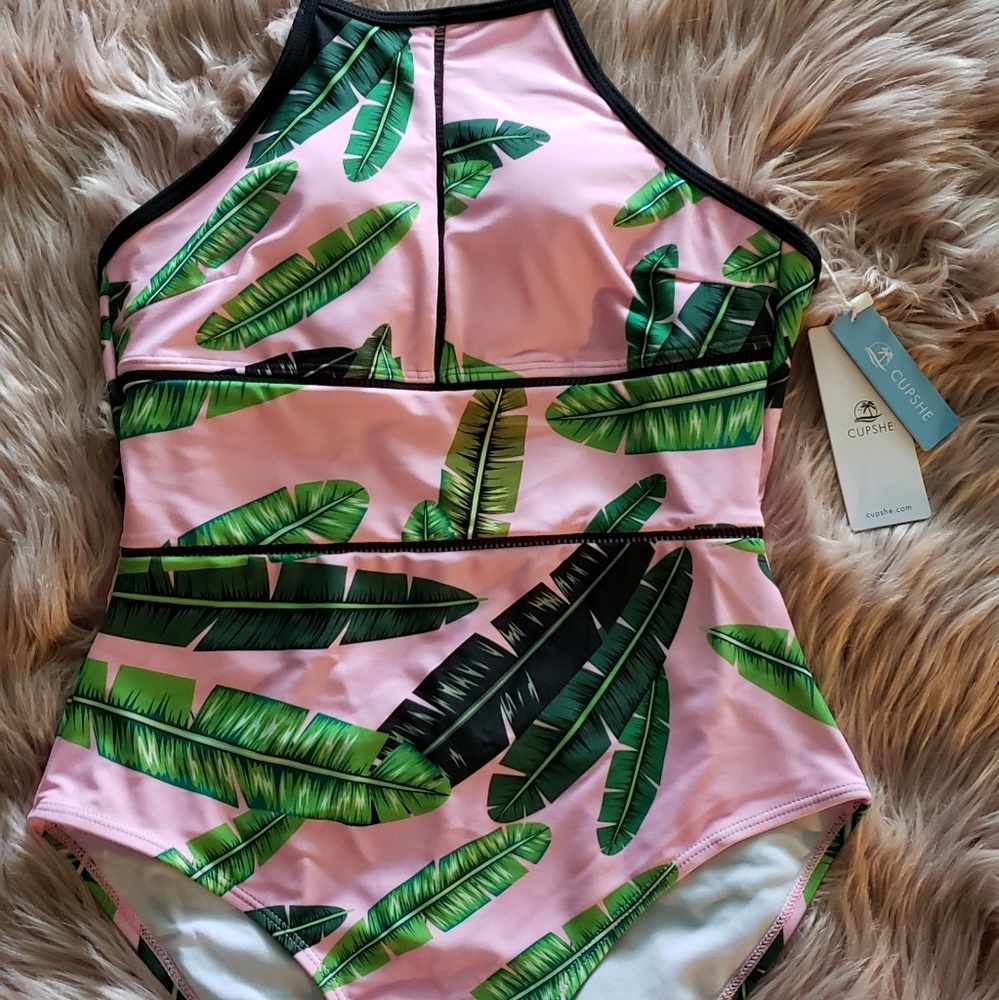 Women's one piece bathing suit.